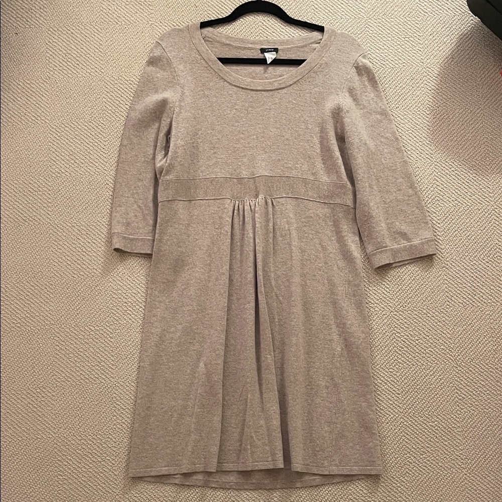 J. Crew Taupe Knit Dress with 3/4 Sleeves